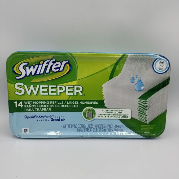 Swiffer Sweeper Wet Mopping Pad Refills for Floor Mop Open Window Fresh Scent 14 - Picture 1 of 2